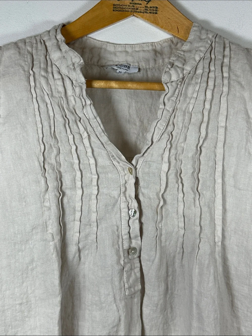 ✨ Rosemarine Italian 100% Linen Sleeveless Pintuck Eyelet Hem Dress Women's XL✨ - Picture 5 of 12
